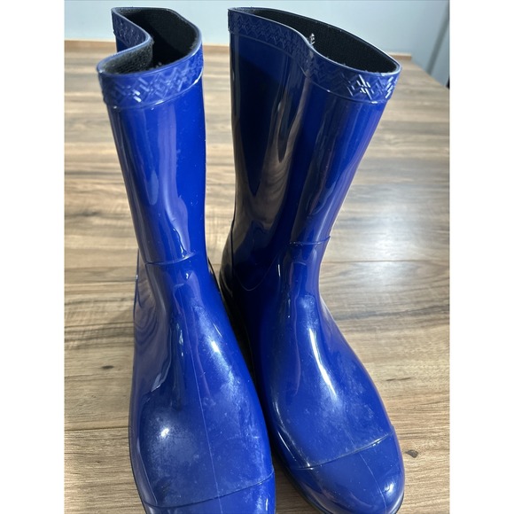 UGG Women's Glossy Rubber Shaye Blue Waterproof Rain Boots PLEASE READ - Picture 3 of 14